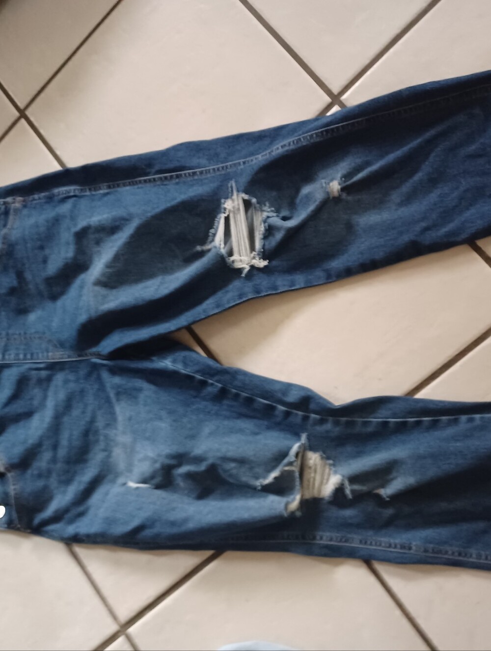 Size L Celebrity Pink Ripped Mid Wash Blue Jeans Overalls